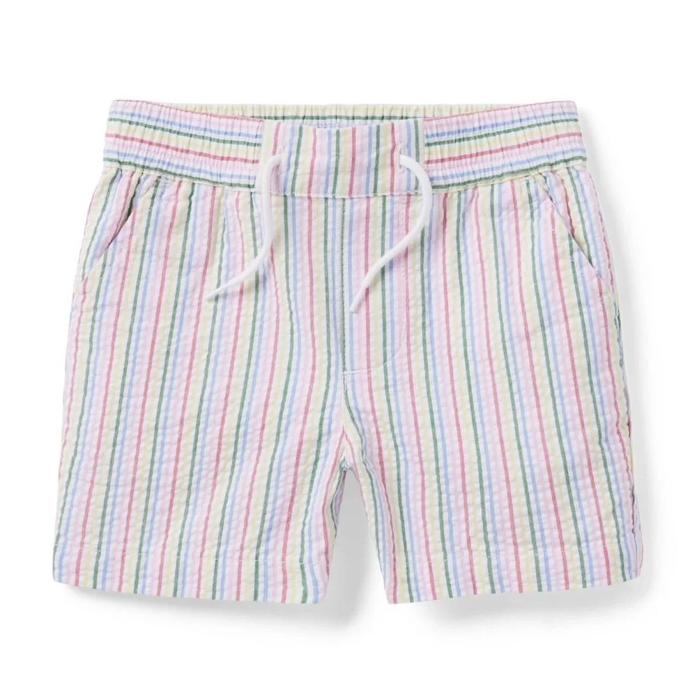NWT Janie and Jack shorts seersucker rainbow stripe size 6-12 months